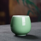 龙泉青瓷功夫茶具陶瓷茶杯家用泡茶杯办公室主人杯单杯无柄杯中式冰裂水杯 弟窑梅子青