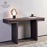 菲尼其 意式极简玄关台烟熏色哑光条案桌设计师创意客厅玄关置物架 1200*390*850mm 整装