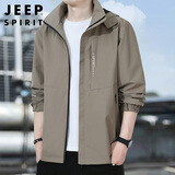 JEEP SPIRIT吉普外套男连帽春秋季夹克男士冲锋上衣服休闲潮工装男装
