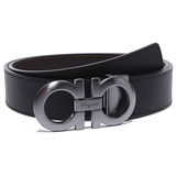 菲拉格慕（Ferragamo） 腰带男士休闲商务正装皮带【带宽约3.5cm/可裁剪】 675542 464231/枪扣 115码【适合3尺5以内腰围】