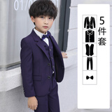 衣诺坊儿童西装套装花童西服男童主持人演出服礼服西装组合 紫色：西服 马甲 衬衫 西裤 领结 150 （建议体重：67-80斤）