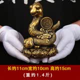 皇轩文化 纯黄铜十二生肖摆件全套铜狗鼠牛虎兔龙蛇马羊猴鸡猪 全铜客厅家居装饰工艺品摆件 巳蛇