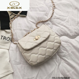 巴斯星人（BASIXINGREN）女包韩版新款时尚菱格链条包云朵包简约百搭ins单肩斜挎小包 白色