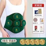 红阳纯铜艾灸盒随身灸一体机无烟防烫艾灸仪器腰背部肚子大号全身家用 五联铜盒+艾柱108根 +穴位图+隔热垫