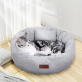 憨憨宠猫窝狗窝四季通用宠物猫狗垫子宠物窝宠物狗狗猫咪用品猫床睡袋 灰色XL号+头枕+小黄鱼