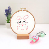 柚见檬（Pomelo Meet Lemon）刺绣手工diy材料包新手初学者儿童布艺绣花简单零基础入门刺绣 小兔子（非成品）材料包+绣绷