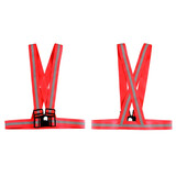 宏亿杉 HONYSON反光背心反光衣路政施工安全警示衣服网状反光条夜光骑行荧光马甲 红色弹力款