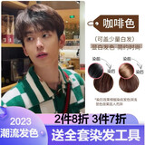 汉淇（HAN QI）染发膏植物盖白发潮流发色男士专用自己在家染发剂 咖啡色【盖白发】