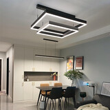 灯霓莱包安装客厅吊灯方框大厅主灯现代简约卧室餐厅灯广东中山灯具套餐 双层60+40CM三色变光