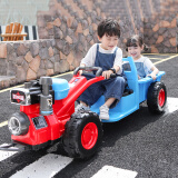 看宝贝儿童电动车拖拉机小孩玩具车2-10岁可坐人超大号四轮宝宝童车 手扶式双驱12V电瓶