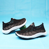 双星八特男鞋春夏网面鞋透气网鞋一脚蹬休闲防滑运动鞋老人鞋子男 黑色夏款 43