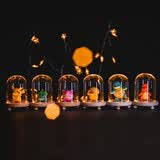 宠物小精灵宝可梦皮卡丘公仔神奇宝贝全套手办玩具玩偶摆件儿童玩 全套6款+灯光玻璃罩 宝可梦系列摆件