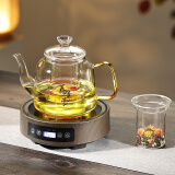 诺洁仕（LOCUS） 茶炉电陶炉煮茶炉家用小型电炉迷你煮茶器光波电磁炉多功能电茶炉功夫养生玻璃壶 木纹色茶炉+养生玻璃壶