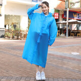 英玛仕 雨衣非一次性防护雨衣男女士长款带帽加厚户外旅游徒步学生雨衣半透明 蓝色 L
