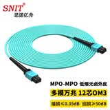 思诺亿舟（SNIT）SN-MPO-MT12-3M 12芯MPO-MPO光纤跳线母头B极性兼容MTP OM3万兆多模40G/100G光纤线 3米