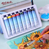 【全网低价】蒙玛特(Mont Marte)油画颜料8色18ml 水调性绘画颜料学生画画材料 铝管初学者美术油彩盒装套装MPOW8181美术写生