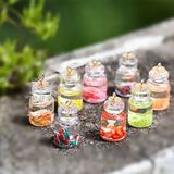 夜光创意可爱小摆件小动物小海豚皇冠破壳小鸡冰箱贴儿童礼物 夜光许愿瓶 5个混装