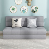 Lazy Diary 沙发床折叠多功能小户型双三人尺寸客厅弹簧包可拆洗沙发床两用 浅灰色 1.2米