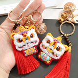 暖猫刺绣平安符diy手工制作钥匙扣醒狮平安福情侣礼物送男友材料包 醒狮鼠[薫衣草+礼盒+绣绷]