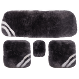 百冉皮毛一体冬季纯羊毛汽车坐垫长毛无靠背座垫真毛车垫单片方垫毛垫 三件套灰色 其他车型留言车型(95%车型可用)