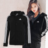 Adidas阿迪达斯夹克女装秋季新款运动服针织休闲上衣学生连帽外套GM5567 GM5567/黑色/刺绣小标 S(160/84A)