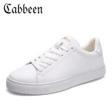 卡宾（CABBEEN）小白鞋男士透气休闲鞋男百搭板鞋男鞋潮3201205510 白色 38