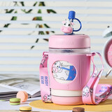 杯具熊（BEDDYBEAR）儿童吸管冷萃杯男女学生宝宝夏季塑料杯大容量户外搅拌杯 冷萃杯-奶牛580ml