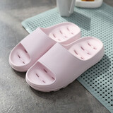 麦乐朵浴室拖鞋女夏天家居家用室内卫生间洗澡漏水镂空速干防滑凉拖鞋男 粉色【漏水加厚底】 37-38码