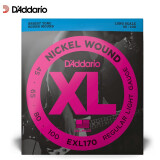 达达里奥（D'Addario）EXL170美国进口电贝司琴弦 镀镍钢Bass四弦五弦贝斯套弦 45-100