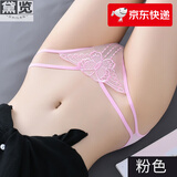 黛览丝内裤女可入插内入全透明少妇夫妻内裤内裤女性感迷人诱惑蕾丝无痕奶油少女梦纯欲可爱轻薄舒适三角裤 819粉色 M _体重80-120斤