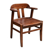 喵喵藤 碳化防腐木户外桌椅组合庭院花园实木喝茶桌椅室外阳台休闲桌椅 单张椅子（2张起拍）