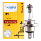 飞利浦汽车大灯 远光 近光卤素灯泡 雾灯 H4 单只60/55W 12V