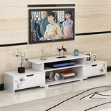 立太（LEADTEK）电视柜简约现代落地墙柜卧室背景小户型客厅伸缩北欧简易电视机柜 F07欣欣向荣【双柜门】