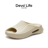 Devo Life的沃软木鞋EVA厚底男女同款凉拖鞋沙滩防水舒适情侣休闲拖鞋23001 米色情侣款 40