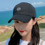 罗维利特帽子男夏天鸭舌帽女情侣百搭遮阳棒球帽情侣款男女通用 NT款黑色 均码 54-60