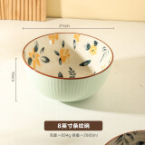 舍里陶瓷碗家用2024新款特别好看的米饭碗吃饭碗小碗汤碗组合餐具套装 8英寸条纹碗（汤碗） 单个入