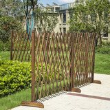 恰好时光防腐木栅栏伸缩花园碳化木围栏篱笆 碳化色 高65【平地加厚】