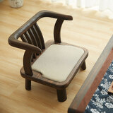 柴扉園日式带扶手靠背榻榻米座椅和室椅实木飘窗靠背座椅无腿茶室小椅子 双面款