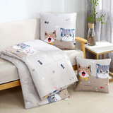 全越（quanyue）汽车抱枕被子两用二合一办公室午睡车载靠垫腰靠车用枕头冬季加厚 猫多多 米白色 1个