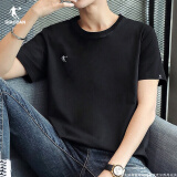 乔丹 短袖t恤男士夏季新款时尚上衣速干透气健身装休闲运动服冰丝半袖 1217黑色-logo1-系列2 M