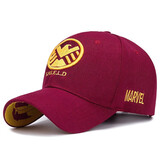 娆蝶 帽子男女士春夏季新款纯色字母刺绣鸭舌帽软顶休闲棒球帽四季款 神盾局酒红色金刺绣