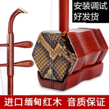 玉鸣老红木二胡乐器厂家直销龙头二胡初学者入门成人专业演奏级二胡琴 红木素杆+琴盒+全套配件