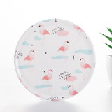 炫依酷隔热垫青花杯垫锅垫碗垫密胺仿瓷树脂餐垫盘垫锅垫餐垫杯垫 白底小鸟2个装