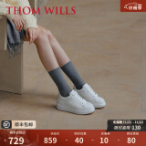 THOM WILLS【雷军同款】ThomWills内增高小白鞋女真皮厚底秋冬白色板鞋WG111 白色WG111 4 /34码