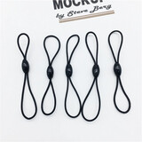 DDJ 卡套挂绳钥匙门禁卡防丢链小挂件工作牌u盘证件公交地铁卡短8字双面弹力绳 黑色 5条装丨 升级款 弹力绳