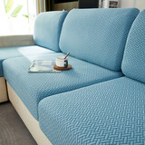 帕布（pabu）加厚四季全包通用沙发套罩弹力防滑坐垫套北欧现代全盖巾沙发笠 织纹湖蓝 大单S+:长65-95宽65-95厚5-20cm