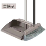世美洁扫把套装家用塑料扫帚簸箕组合软毛不锈钢笤帚清洁刮水板 两件套经典灰