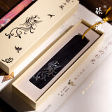 張小鳳书签中国风古风创意生日礼物 毛笔文房四宝书房摆件紫光檀小叶紫檀木质书签 凤之灵