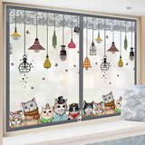 菠萝蜜 窗户防风保暖窗帘冬季卧室挡风神器防寒保温膜加厚魔术贴拉链 拉链卡通猫灰色 宽180*高180