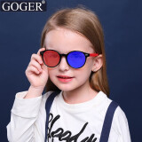 谷戈（Goger）弱视训练儿童红蓝眼镜软件斜视左蓝右红夹片系列小孩右蓝左红 圆款黑框红腿 (适用3-9岁) 左蓝右红(常规)